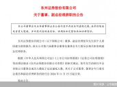 东兴证券副总经理张军因个人原因辞职