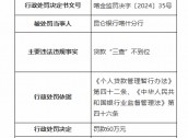 昆仑银行喀什分行因贷款“三查”不到位被罚60万元