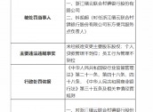 浙江缙云联合村镇银行被罚95万元：未经核准变更主要股东股权、个人贷款管理不到位、员工行为管理不到位