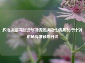 多地披露再融资专项债置换隐性债务发行计划 市场降准预期升温