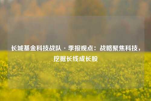 长城基金科技战队·季报观点：战略聚焦科技，挖掘长线成长股