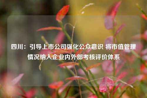 四川：引导上市公司强化公众意识 将市值管理情况纳入企业内外部考核评价体系