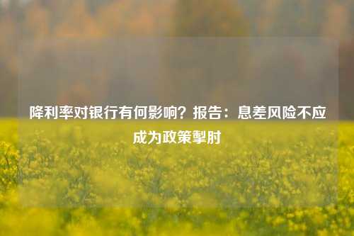 降利率对银行有何影响？报告：息差风险不应成为政策掣肘