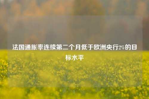 法国通胀率连续第二个月低于欧洲央行2%的目标水平