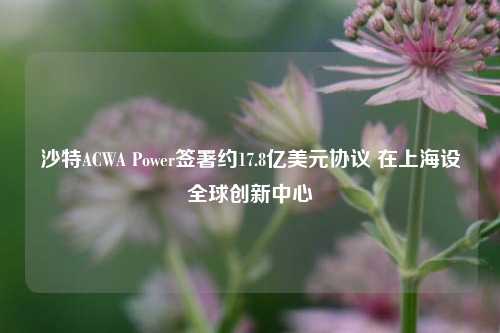 沙特ACWA Power签署约17.8亿美元协议 在上海设全球创新中心