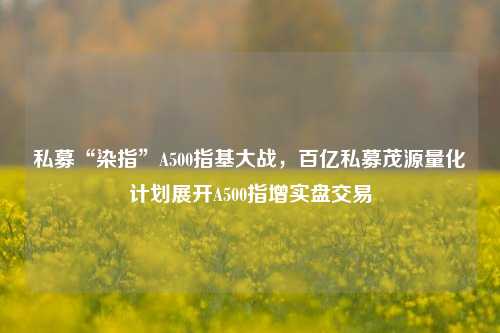 私募“染指”A500指基大战，百亿私募茂源量化计划展开A500指增实盘交易