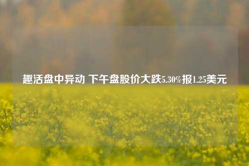 趣活盘中异动 下午盘股价大跌5.30%报1.25美元