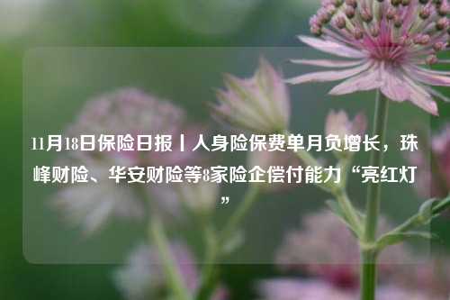 11月18日保险日报丨人身险保费单月负增长，珠峰财险、华安财险等8家险企偿付能力“亮红灯”