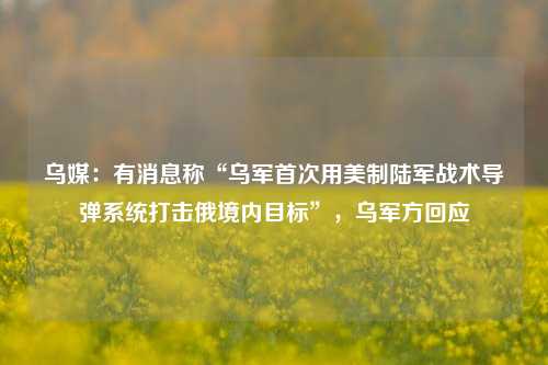 乌媒：有消息称“乌军首次用美制陆军战术导弹系统打击俄境内目标”，乌军方回应