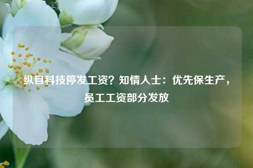 纵目科技停发工资？知情人士：优先保生产，员工工资部分发放