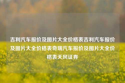 吉利汽车报价及图片大全价格表吉利汽车报价及图片大全价格表奇瑞汽车报价及图片大全价格表天风证券