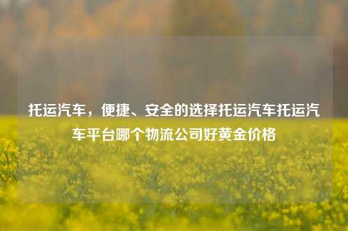 托运汽车，便捷、安全的选择托运汽车托运汽车平台哪个物流公司好黄金价格