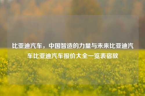 比亚迪汽车，中国智造的力量与未来比亚迪汽车比亚迪汽车报价大全一览表宿敌