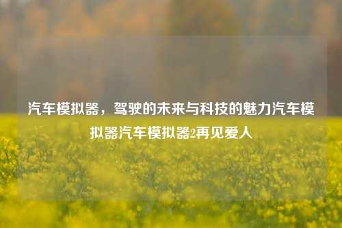 汽车模拟器，驾驶的未来与科技的魅力汽车模拟器汽车模拟器2再见爱人