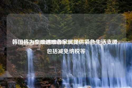 韩国将为空难遇难者家属提供紧急生活支援，包括减免纳税等