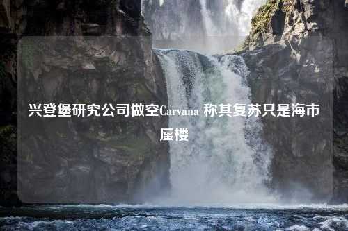 兴登堡研究公司做空Carvana 称其复苏只是海市蜃楼